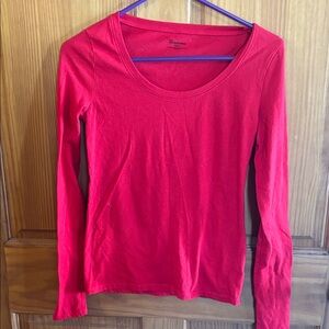 No Boundaries Vibrant Red Long Sleeve Tee